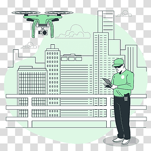 illustration, Drone surveillance, technology, work, security, people, fly, devices transparent background PNG clipart thumbnail