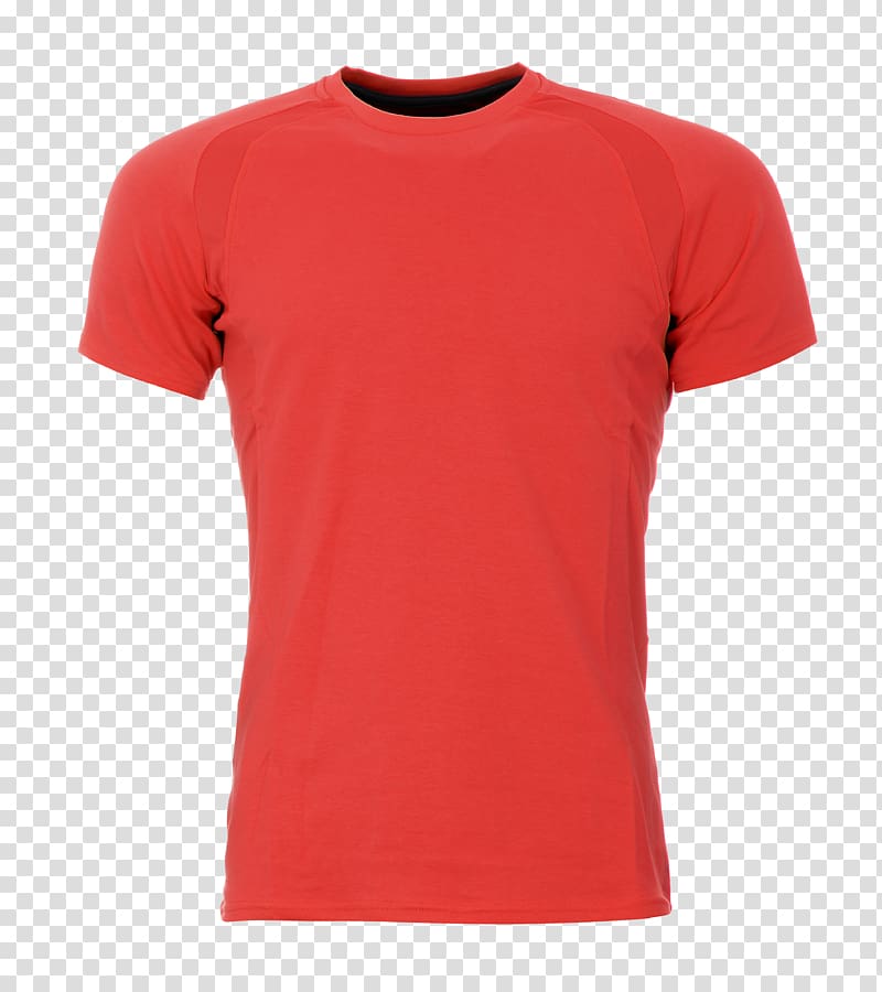 red crew-neck t-shirt, Printed T-shirt Red, Red T-shirt transparent background PNG clipart