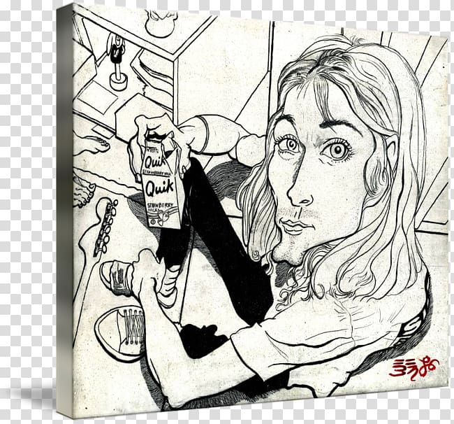 Cartoon Drawing Artist Sketch, Kurt Cobain transparent background PNG clipart