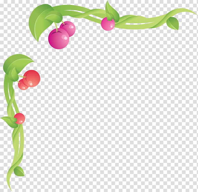 Leaf Vecteur, Small red berries leaves decorative frame transparent background PNG clipart