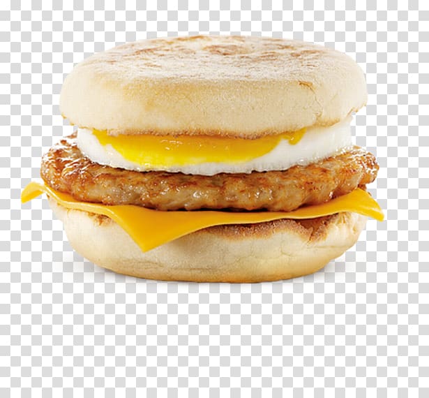McDonald\'s Sausage McMuffin Breakfast sausage Bacon, egg and cheese sandwich Breakfast sandwich, egg sandwich transparent background PNG clipart