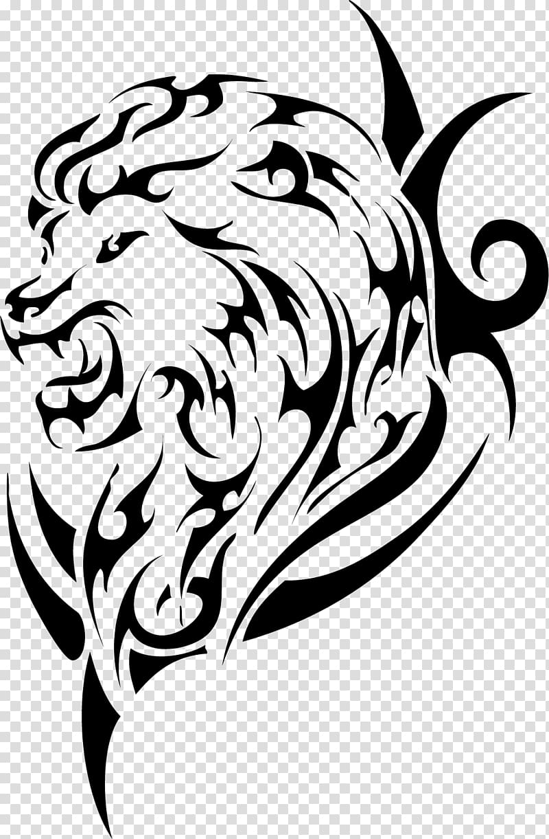 Lion Sleeve tattoo Tribe, Tribal Crown Tattoo transparent background PNG clipart