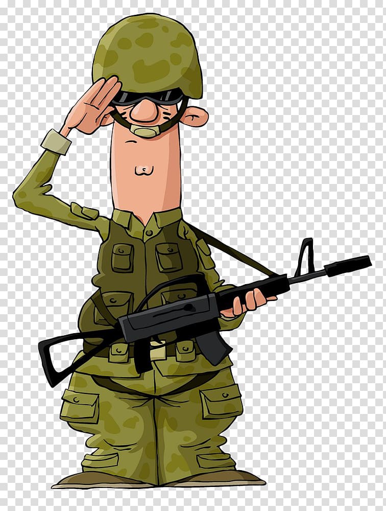 soldier saluting while carrying rifle illustration, Soldier Cartoon Military, American soldiers transparent background PNG clipart