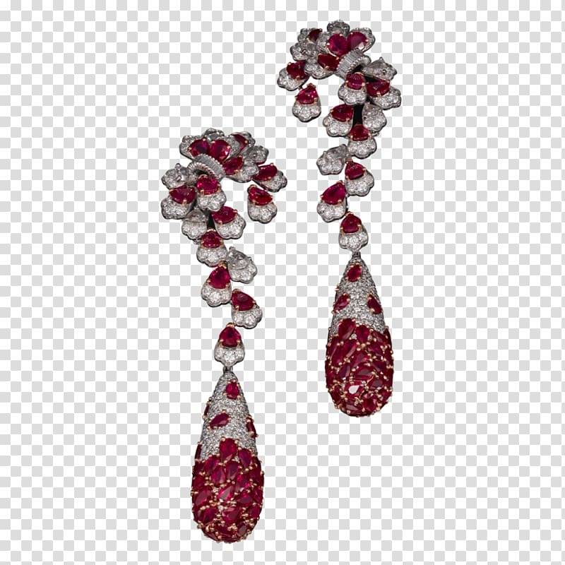 Ruby Earring Butani Jewellery Ltd. Jewelry design, upscale jewelry transparent background PNG clipart