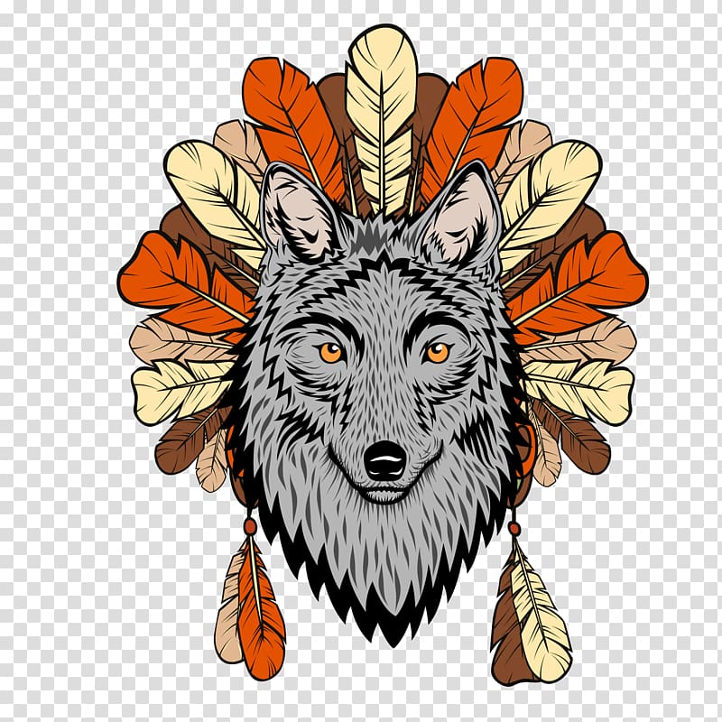 Loup Vecteur Totem Illustration, Wolf Totem transparent background PNG clipart