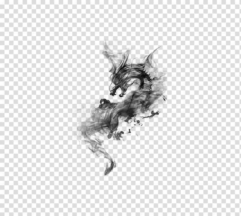 Ink wash painting , Dragon transparent background PNG clipart