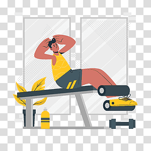 illustration, Workout, exercise, healthy, routine, people, fitness, gym transparent background PNG clipart thumbnail
