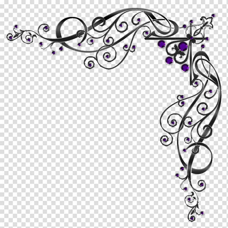 black and purple frame illustration, Paper Meander Wedding Margin, fuchsia frame transparent background PNG clipart