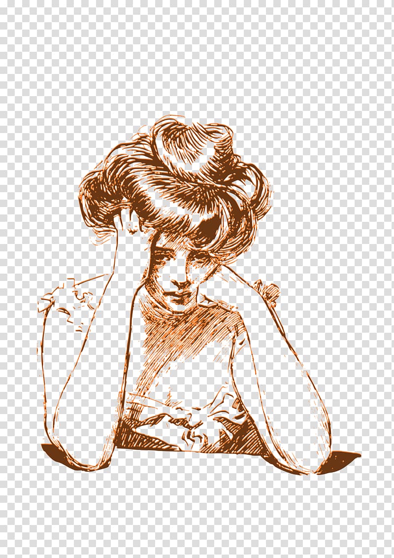 Gibson Girl Drawing Illustration Sketch, others transparent background PNG clipart