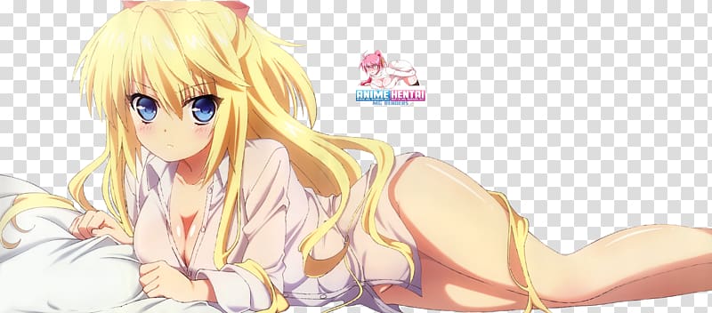Blond Anime Mangaka Hime cut Long hair, Anime transparent background PNG clipart