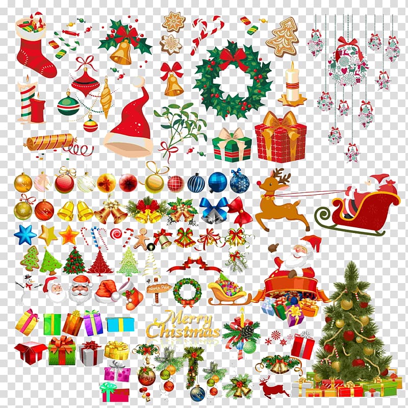Christmas tree Christmas ornament Gift, Christmas material transparent background PNG clipart