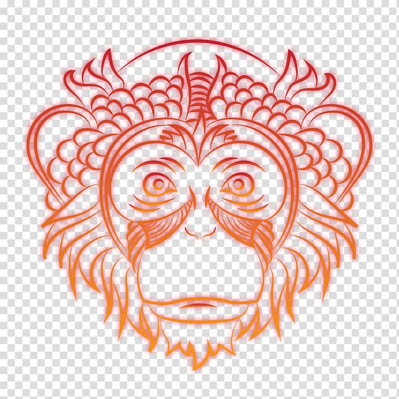 Monkey Theme: Adult Coloring Book Drawing Visual arts , Huangdi Neijing transparent background PNG clipart
