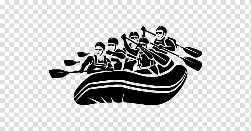 group of people paddling boat illustration, Rafting Whitewater , river transparent background PNG clipart