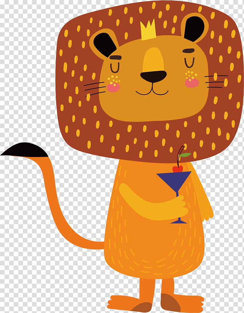 brown lion , Lion Woodland and Forest Animals Illustration, Yellow lion transparent background PNG clipart