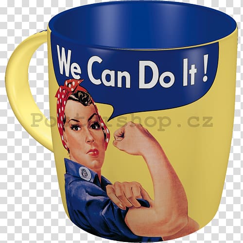 We Can Do It! Second World War Rosie the Riveter Mug, We Can Do It transparent background PNG clipart