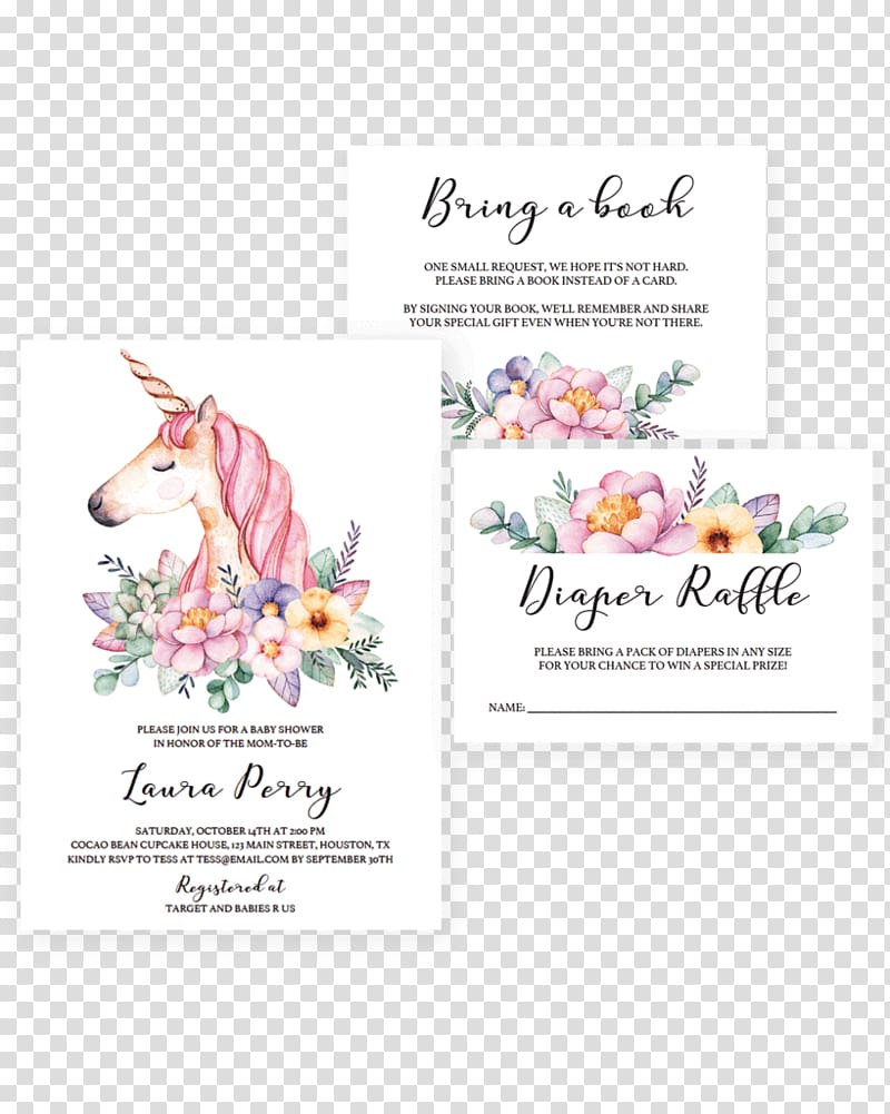 Unicorn Paper Art Drawing Painting, flowers invitations transparent background PNG clipart