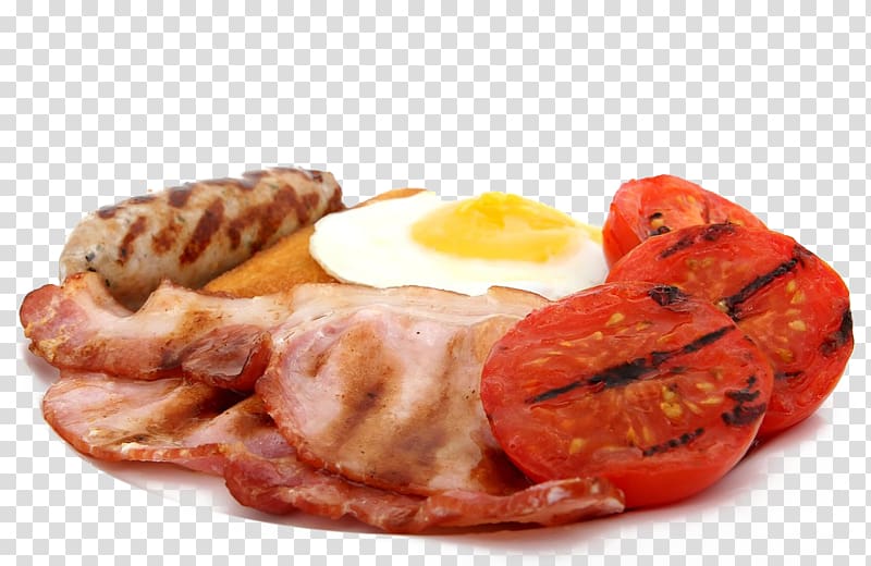 Breakfast sausage Hot dog Full breakfast Bacon, breakfast,egg,meat transparent background PNG clipart