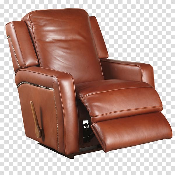 Recliner La-Z-Boy Chair Couch Furniture, brown leather ottoman transparent background PNG clipart