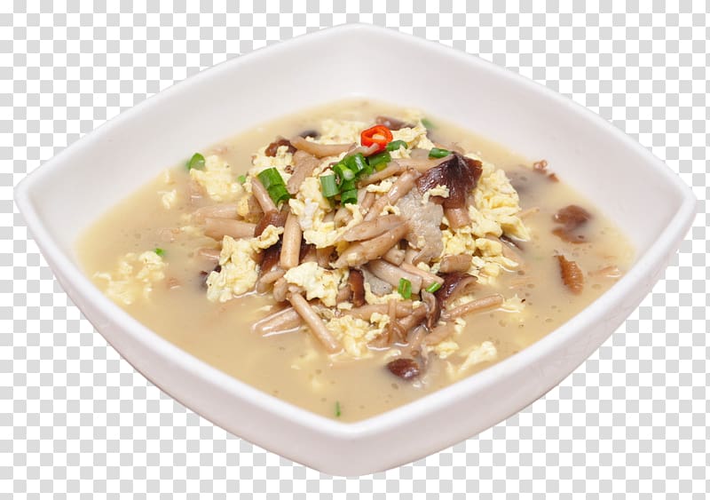 Batchoy Chicken Vegetarian cuisine Breakfast Asian cuisine, Mushrooms and egg soup transparent background PNG clipart