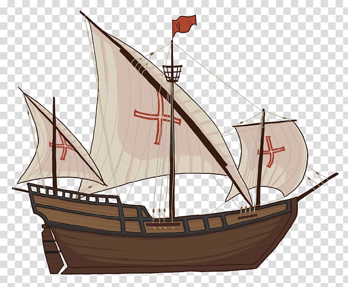 Caravel Brigantine 15th century Barque Carrack, Ship transparent background PNG clipart
