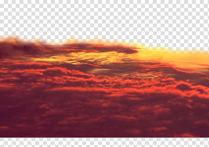 red and yellow clouds art, Sky Afterglow Cloud iridescence Sunset, Inky clouds filled the sky transparent background PNG clipart