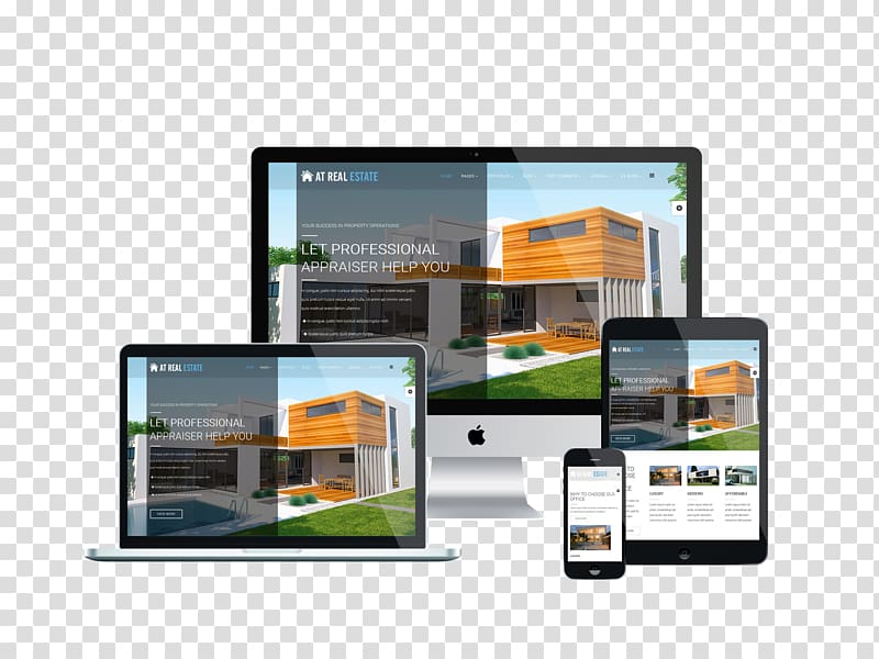 Responsive web design Website development Real Estate House Template, Real-estate transparent background PNG clipart