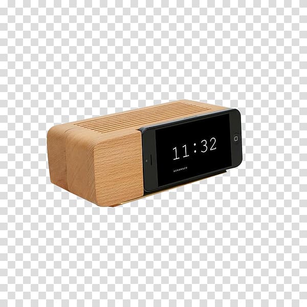 Alarm clock Wood, Wood essence alarm clock transparent background PNG clipart