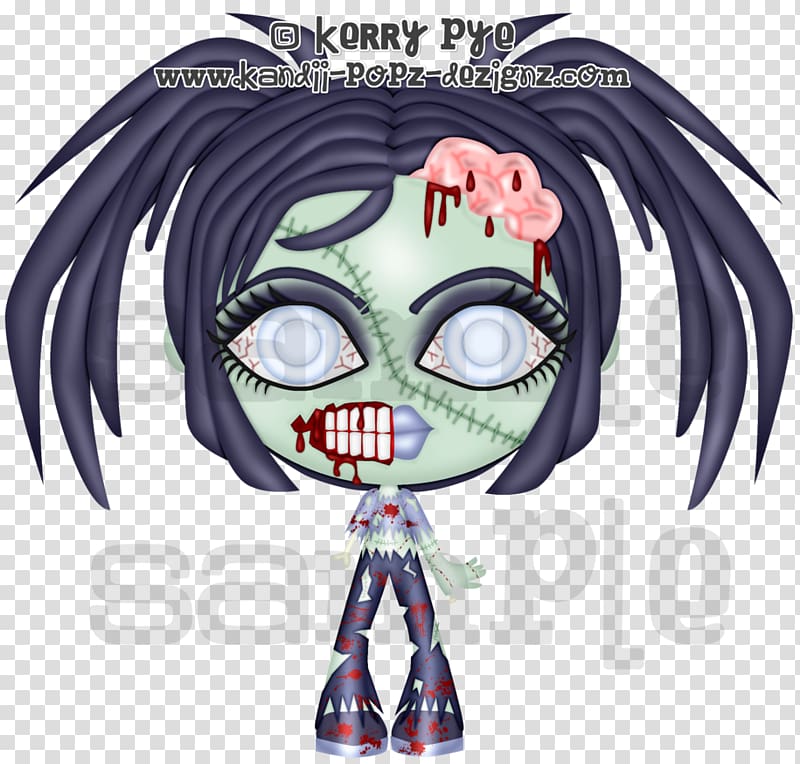 Black hair Legendary creature , Zombie woman transparent background PNG clipart