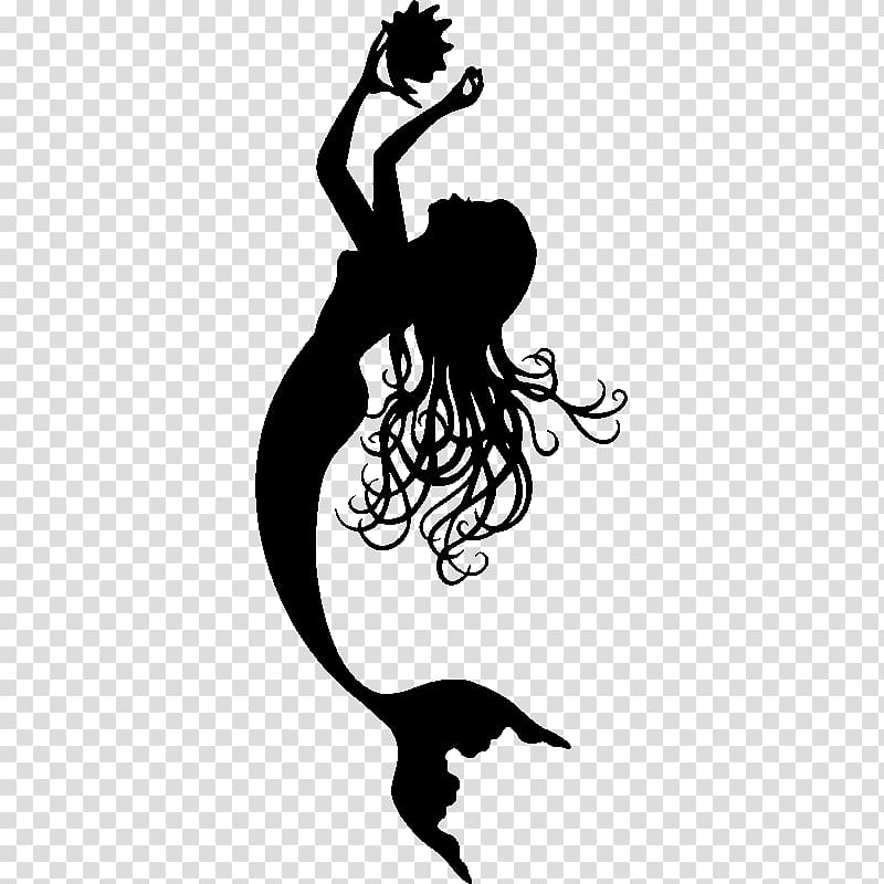 Sticker Wall decal Vinyl group , Mermaid tail Silhouette transparent background PNG clipart