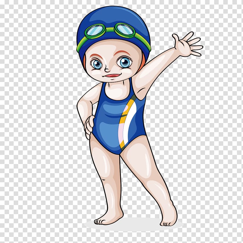 Swimming Illustration, Swimming Girl transparent background PNG clipart