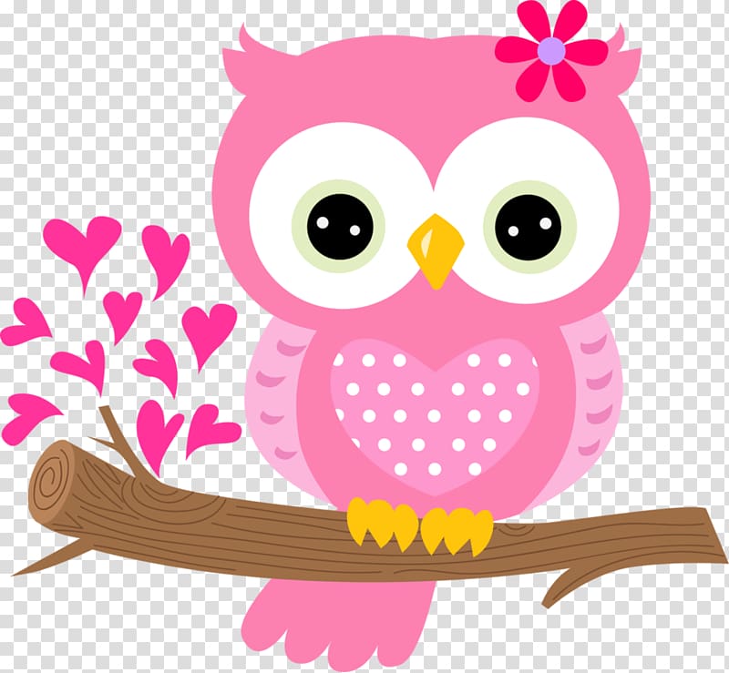 Owl Pink , Lovely pink owl, pink and white owl illustration transparent background PNG clipart