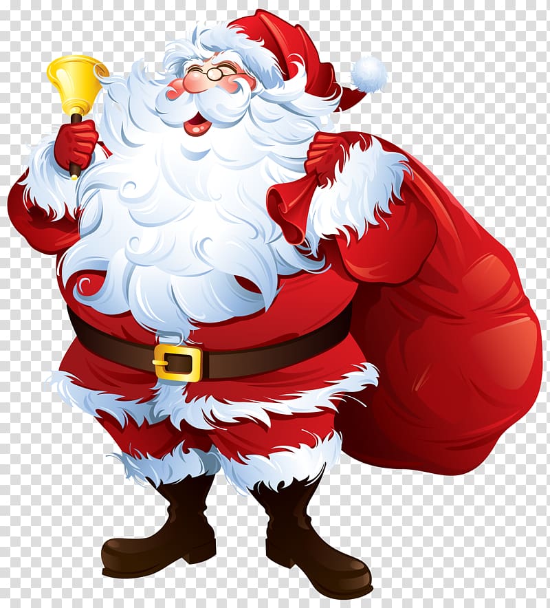 Santa Claus , santa claus takes the bell transparent background PNG clipart