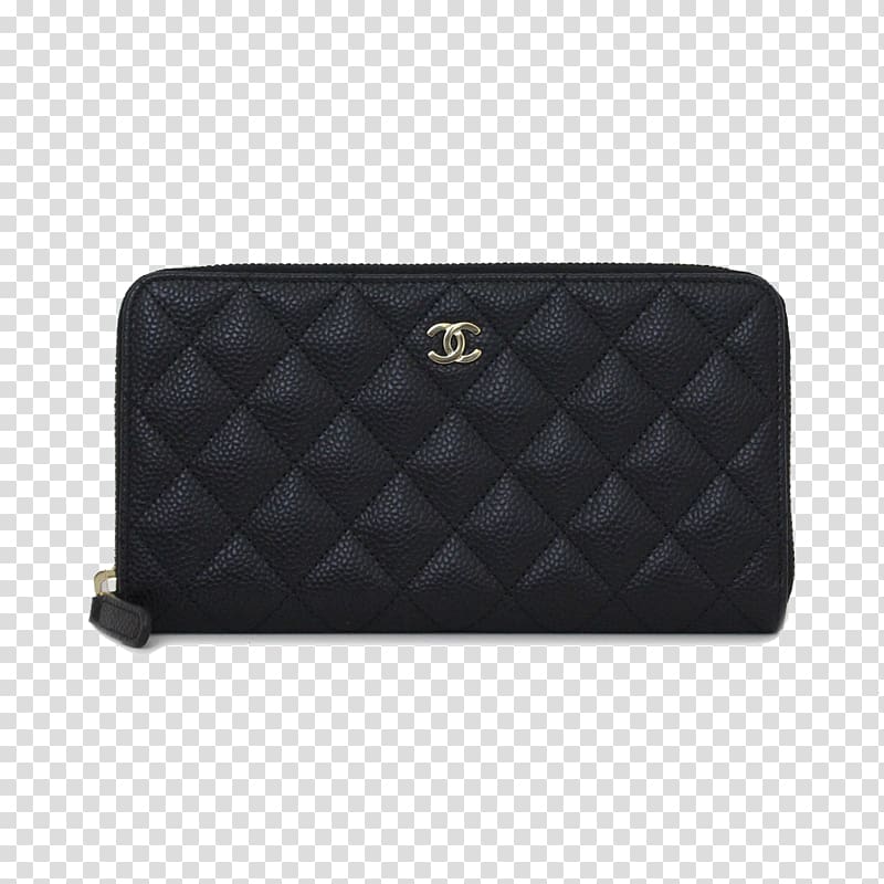 Handbag Leather Wallet Coin purse, CHANEL Chanel black leather wallet transparent background PNG clipart