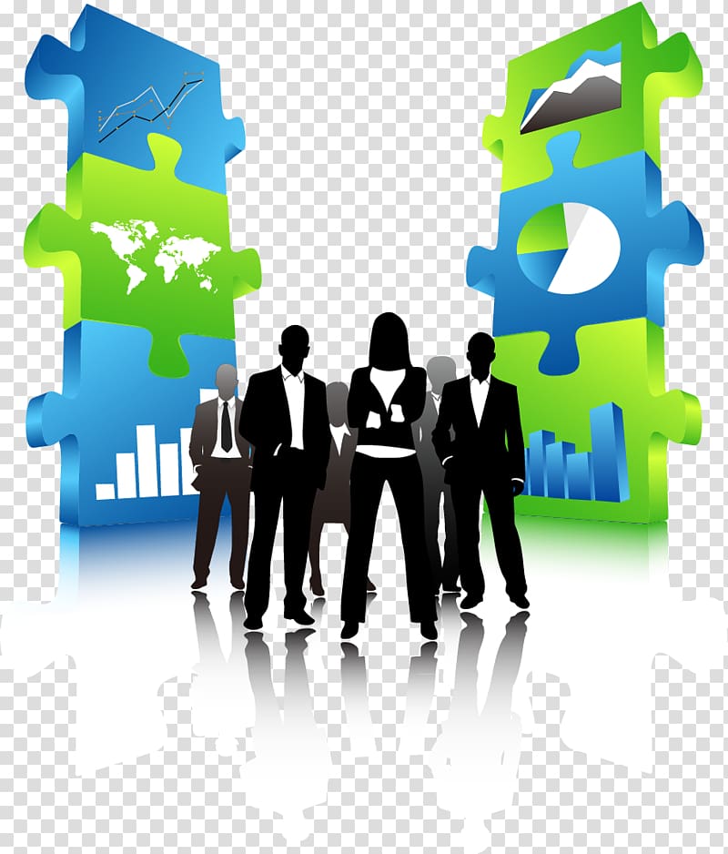 Puzz 3D Jigsaw puzzle Business, Business people silhouette material transparent background PNG clipart