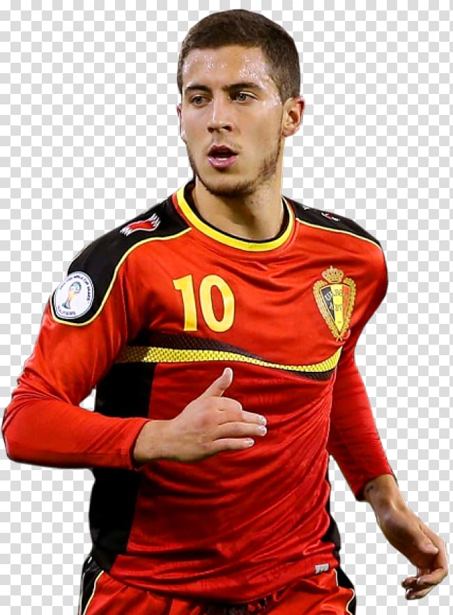 Eden Hazard 2014 FIFA World Cup Belgium national football team Chelsea F.C. 2018 FIFA World Cup, football, man wearing red and yellow soccer jersey transparent background PNG clipart