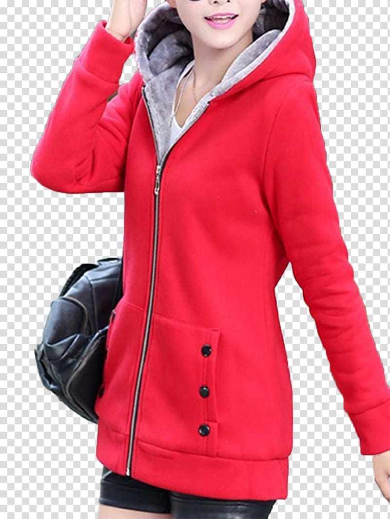 Hoodie Jacket Coat Clothing Outerwear, plus thick velvet transparent background PNG clipart
