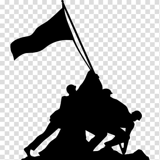 Raising The Flag on Iwo Jima silhouette, Marine Corps War Memorial ...