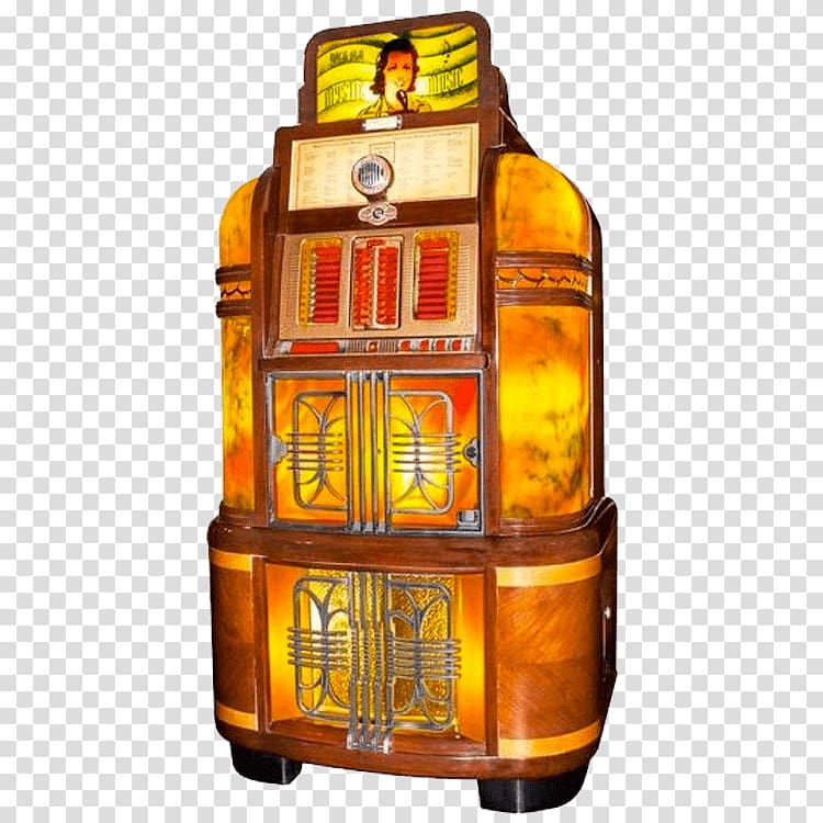 orange and yellow jukebox, Rock Ola Mystic Music Vintage Jukebox 1940 transparent background PNG clipart