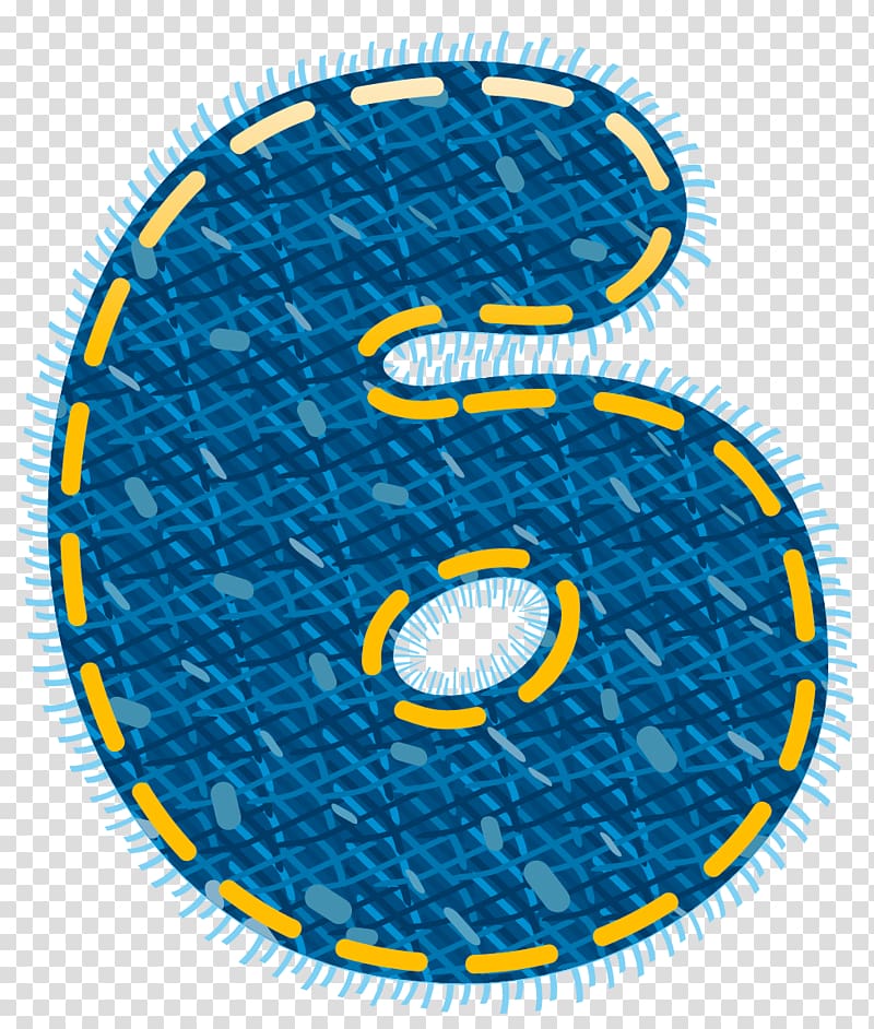 blue number 6 , , Blue Jeans Number Six transparent background PNG clipart
