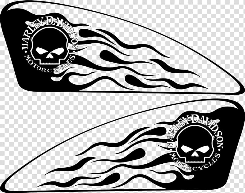 Harley-Davidson Motorcycle Stencil Air Brushes Decal, patterned vinyl flames transparent background PNG clipart