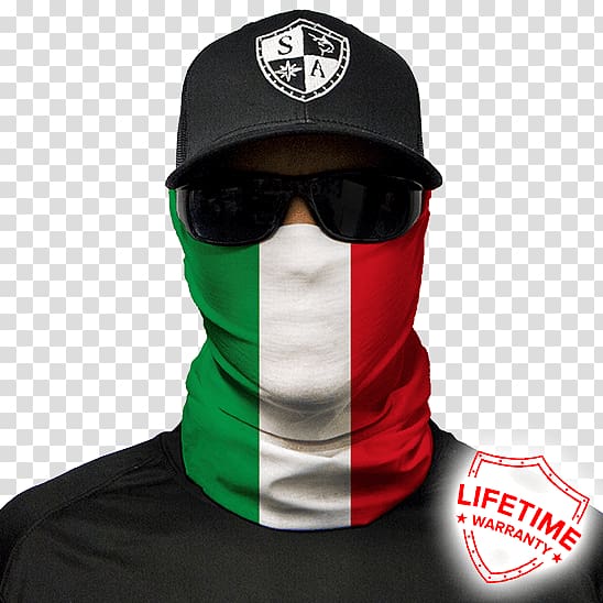 Face shield Mask Kerchief Balaclava, italy flag transparent background PNG clipart