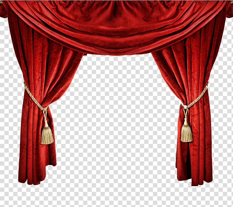 red window curtain art, Drapes transparent background PNG clipart