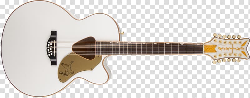 Twelve-string guitar Gretsch White Falcon Acoustic-electric guitar, Acoustic Guitar transparent background PNG clipart