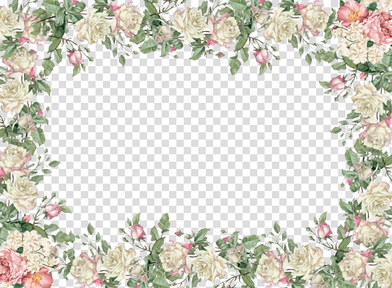 rectangular white and pink flowers border, frame Flower , White Flower Frame transparent background PNG clipart