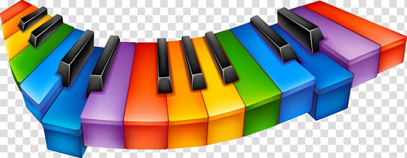 multicolored piano , Piano Musical keyboard, Color piano keys transparent background PNG clipart
