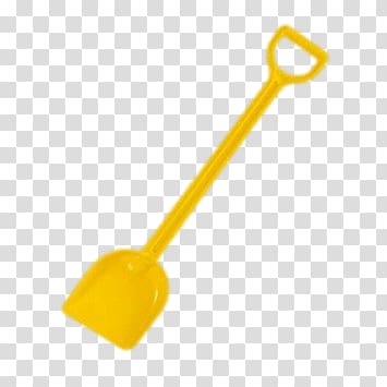 yellow plastic shovel, Beach Shovel transparent background PNG clipart