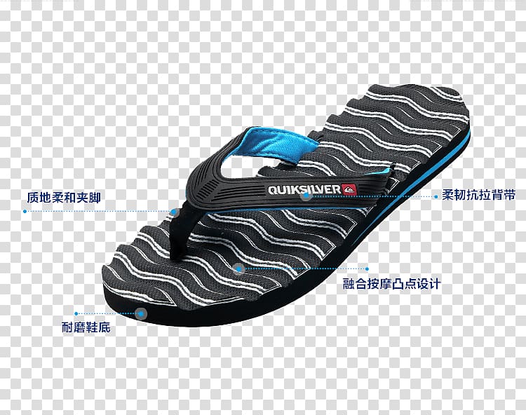 Slipper Flip-flops Quiksilver Sandal Pattern, Quiksilver wave pattern wear sandals transparent background PNG clipart
