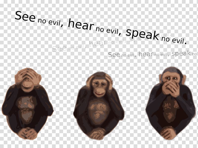 Three wise monkeys YouTube Evil , Evil transparent background PNG clipart