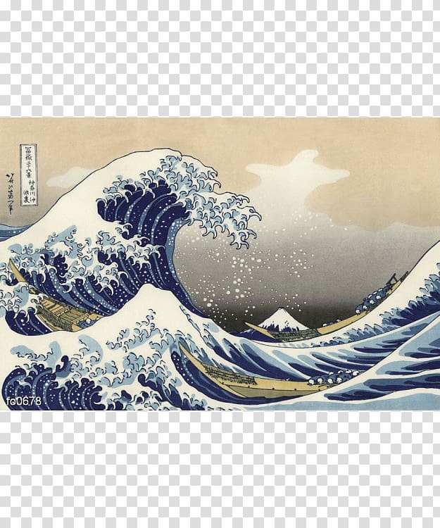 The Great Wave off Kanagawa Feminine Wave Art Painting Canvas, painting transparent background PNG clipart