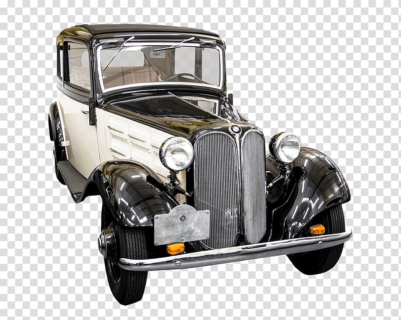 classic white and black vehicle, Oldtimer Bmw transparent background PNG clipart